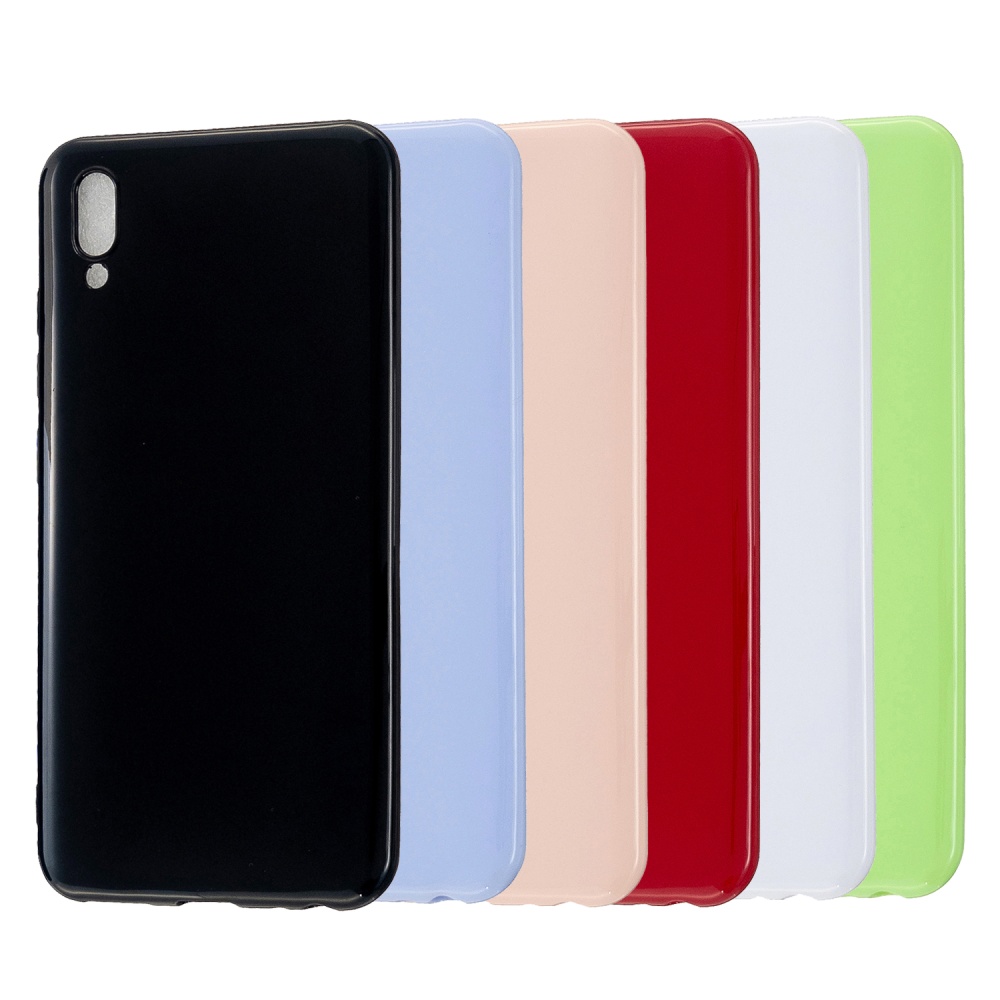 For VIVO Y93/Y95 Mobile Phone Case Glossy Finish Lightweight TPU Cellphone Cover Anti-scratch Overal Protection Shell Bright black - Image 2