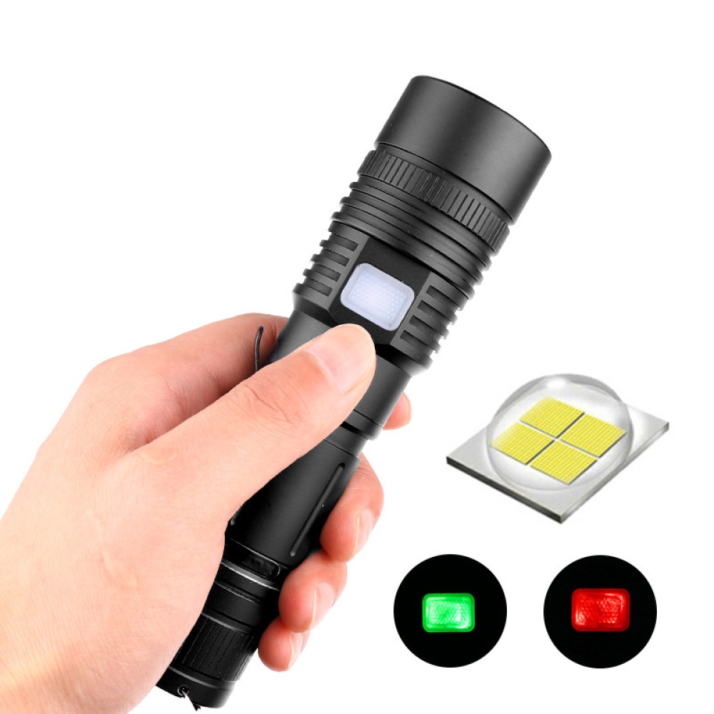 LED XHP 50 USB Charging Bright Outdoor Camping Hiking Flashlight black_Model 086