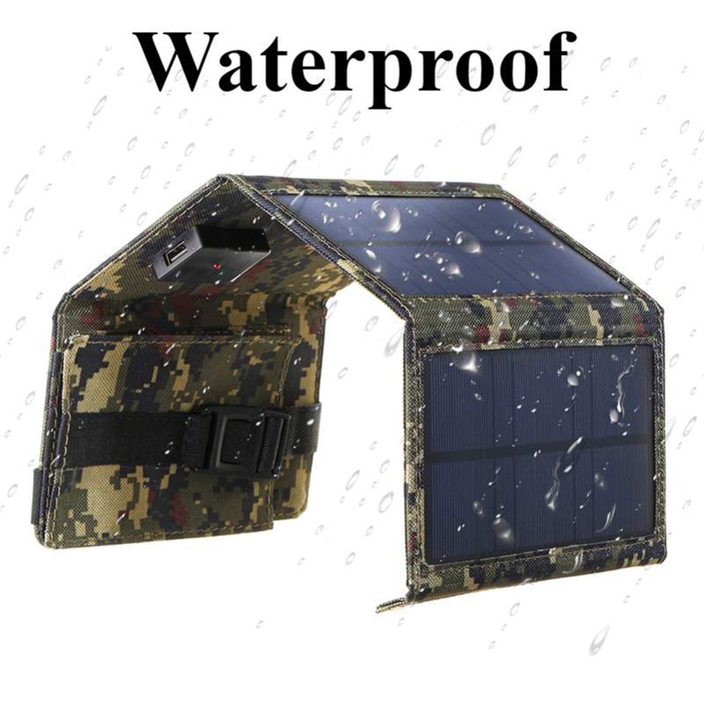 Foldable Solar Panel Portable Flexible Small Waterproof 20w 5v Panels Mobile Phone Power Bank Outdoor Charger Camouflage - Image 2