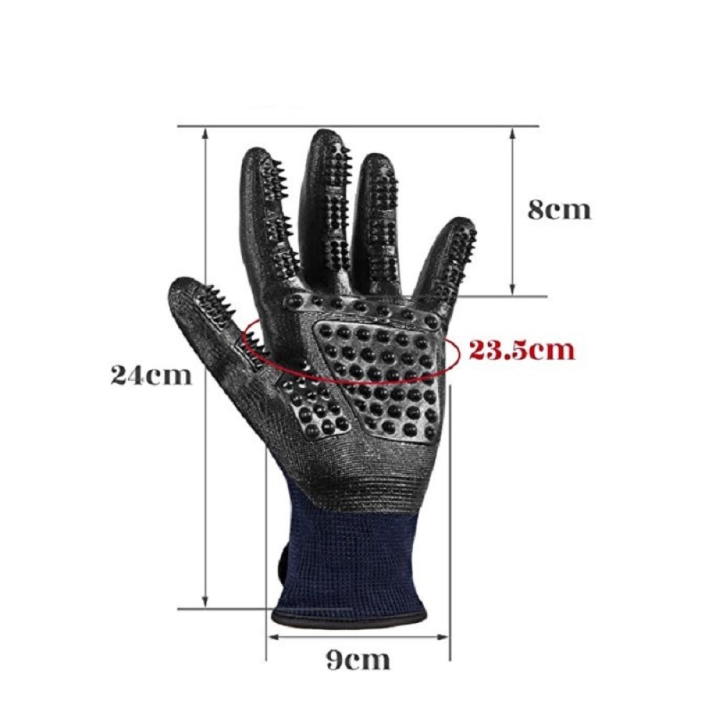 Massage Grooming Glove for Pet Dogs Cats Hair Removing Bathing 10th_black - Image 2