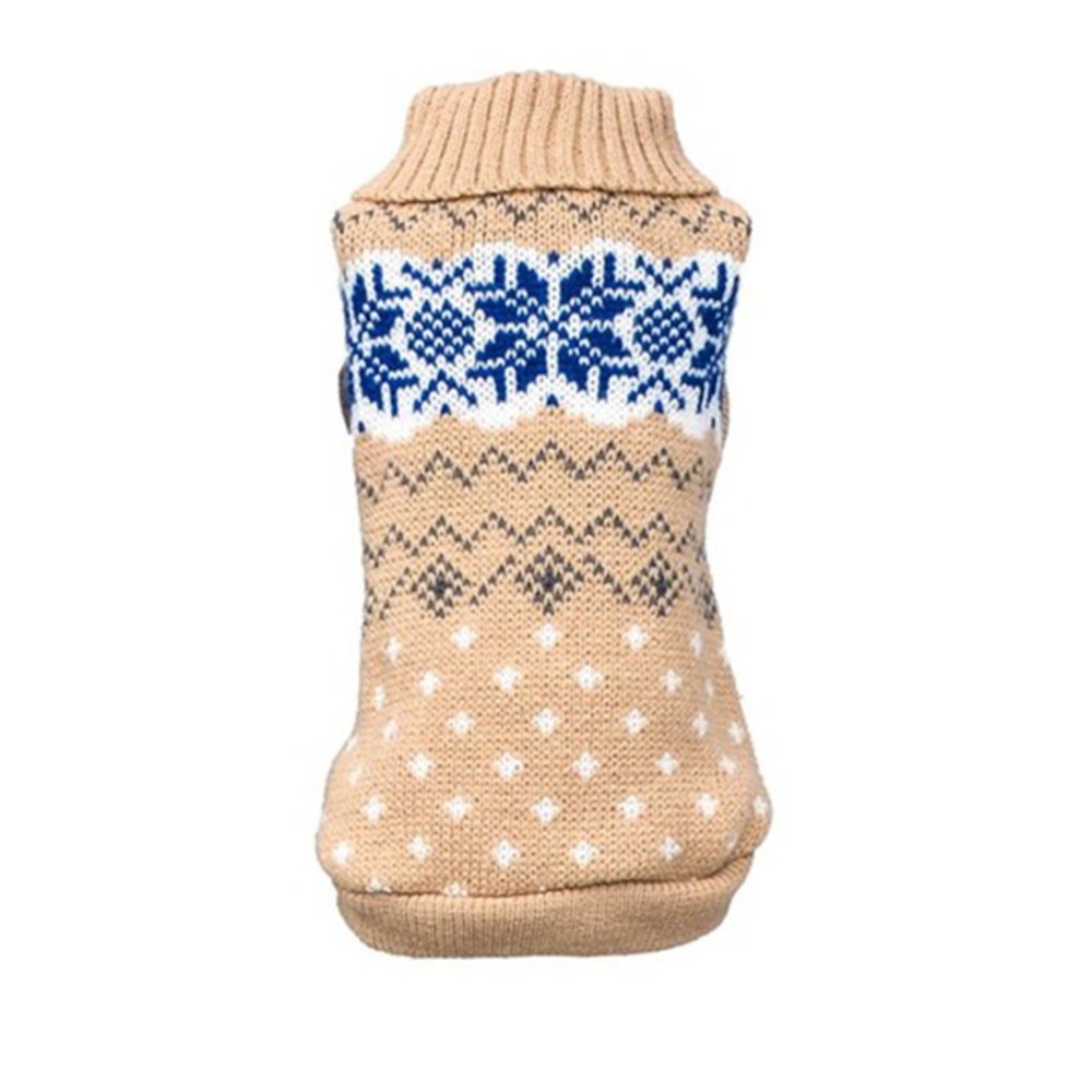 Pet Dog Classics Casual Dot Sweater Puppy Turtleneck Cloth for Winter Autumn Hoodies High Collar Costume Beige_XL