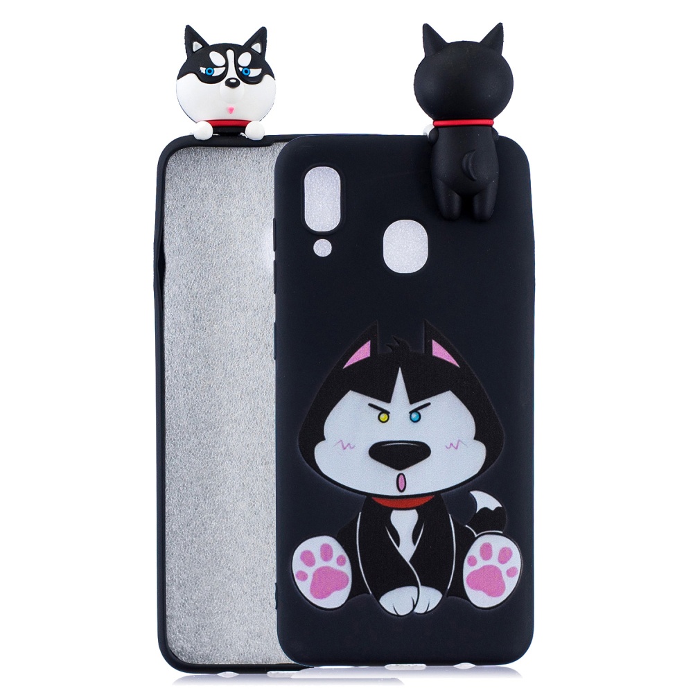 For Samsung A10S A20S Color Painting Pattern Drop Protection Soft TPU Mobile Phone Case+Back Cover Bracket big face cat - Image 2