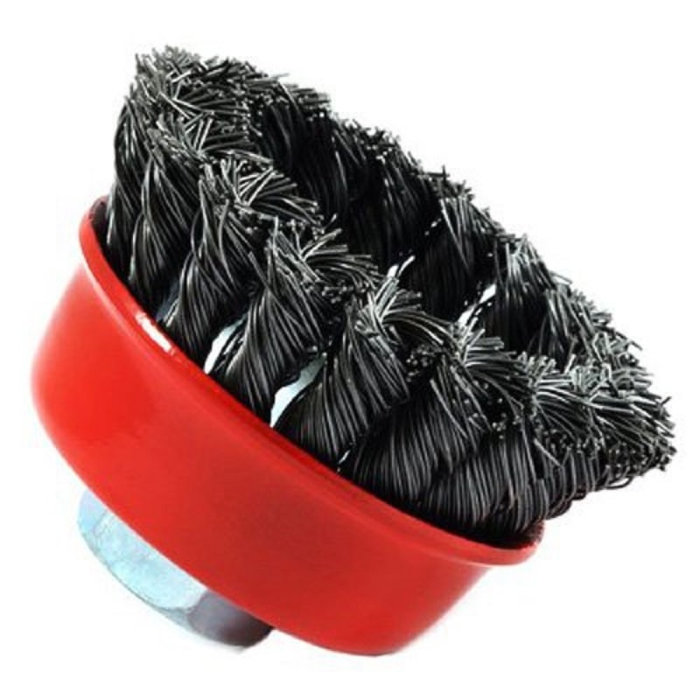 2Pcs M14 Crew Knot Wire Wheel Cup Brush Set for Angle Grinder Steel Alloy Twisted Crimped Brushes Kit 2pcs 75mm bowl brushes - Image 3