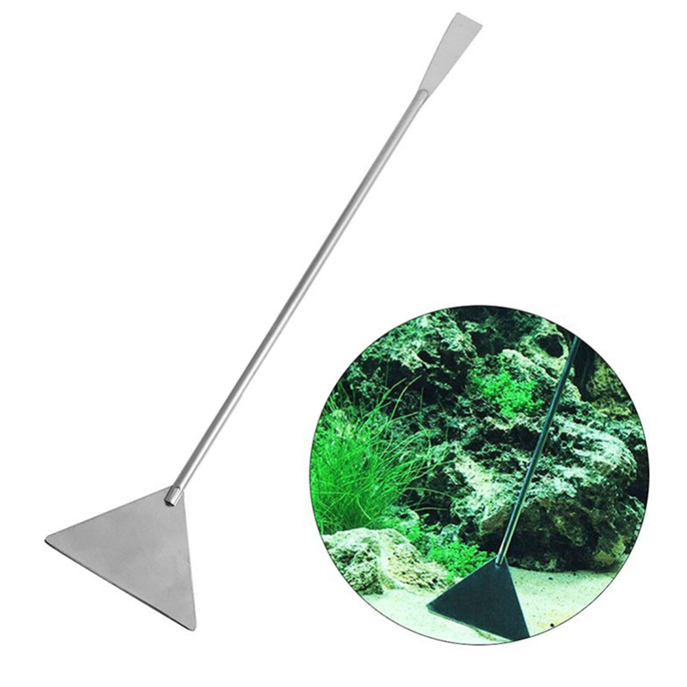 Stainless Steel Flat Sand Shovel Long Handle Fish Tank Maintenance Anti Rust Aquarium Landscaping Tool Photo Color - Image 2