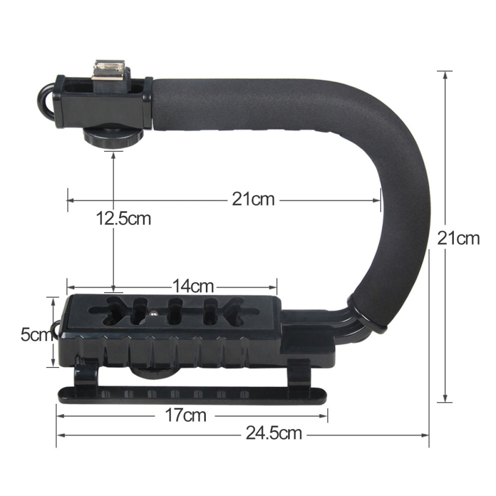 Pro Stabilizer U-Shape Bracket Video Handheld Grip for Camcorder Camera DSLR black - Image 2