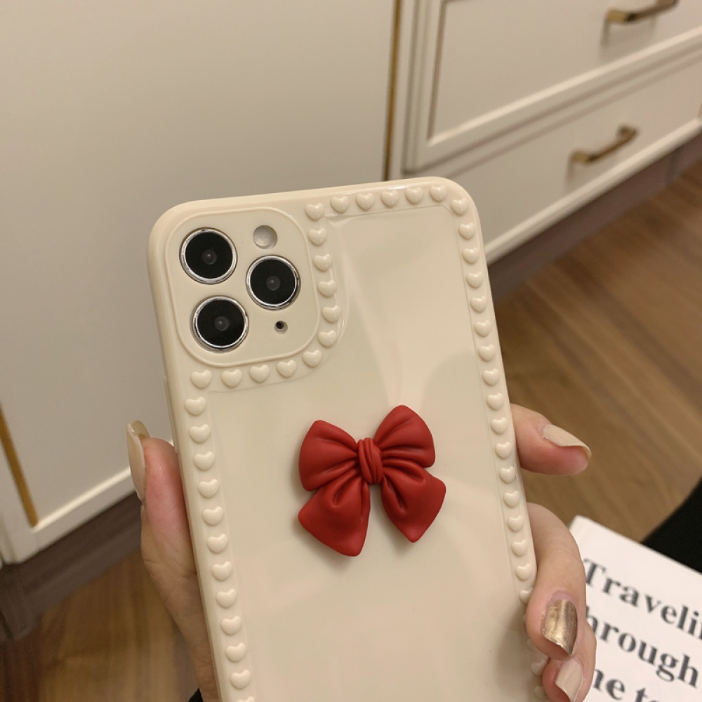 Mobile Phone Case Three-dimensional Bowknot Ornament All-inclusive Soft Protective Shell For Iphone12 12pro(6.1) - Image 2