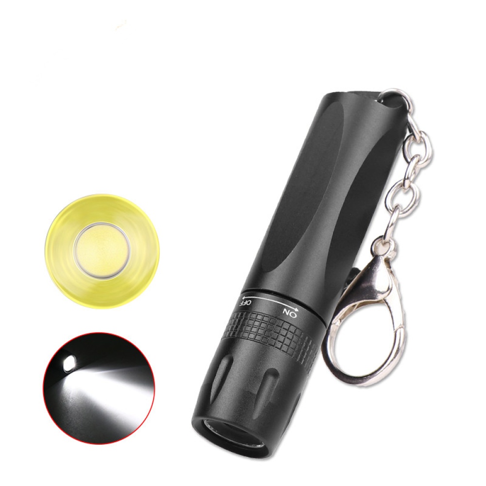LED T6 Mini Flashlight Keychain with Hanging Buckle for Outdoor Use black_Model 1464