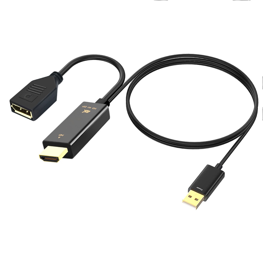 Hdmi-compatible To Displayport Display Adapter With Usb Power Male DP Female 0.25m - Image 2