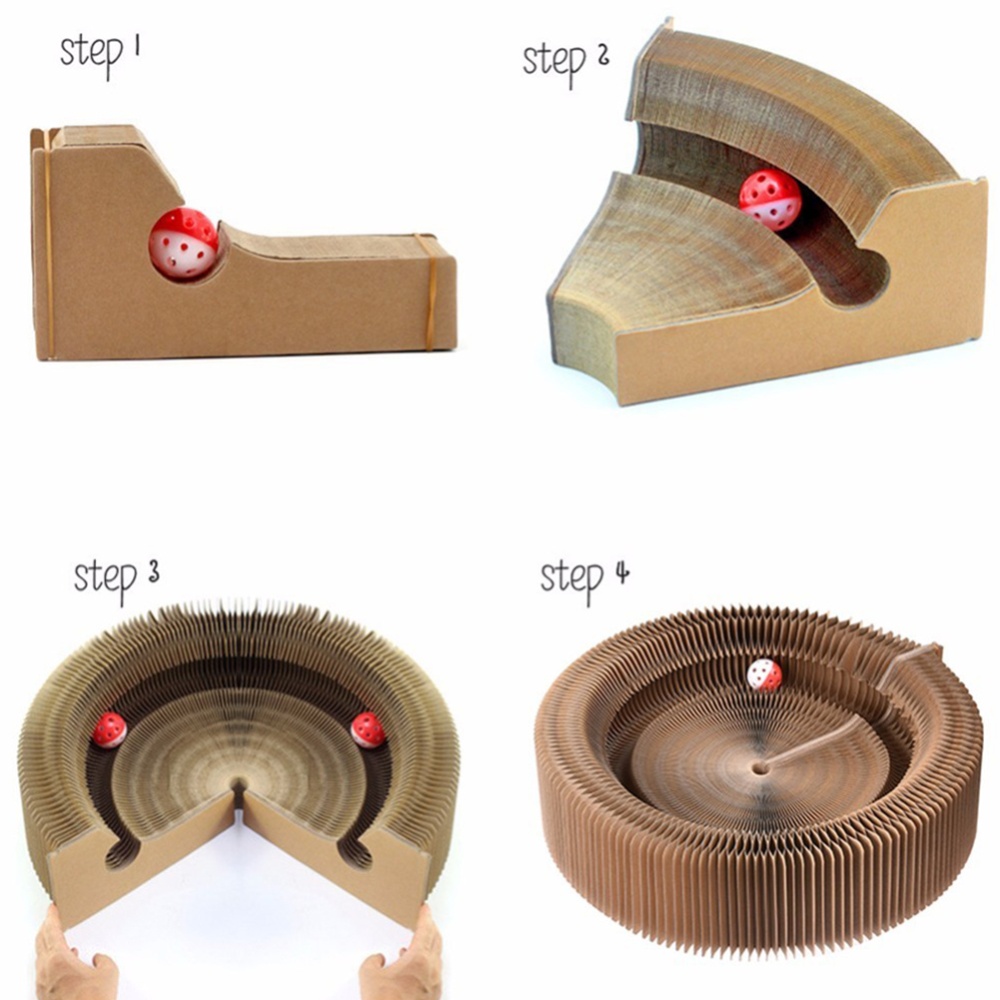 Pet Breathable Nest Collapsible Cardboard Scratcher Toy for Cats as shown_52*52*13cm - Image 3