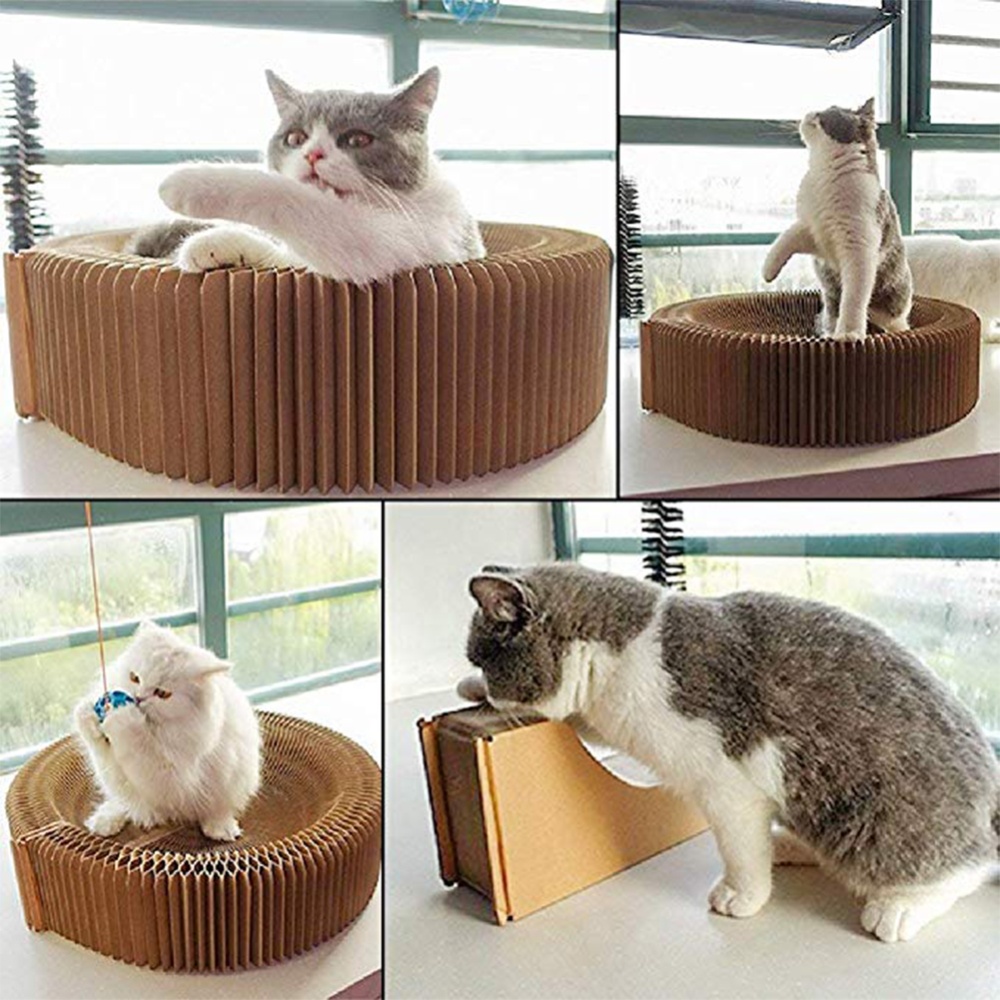 Pet Breathable Nest Collapsible Cardboard Scratcher Toy for Cats as shown_52*52*13cm - Image 2