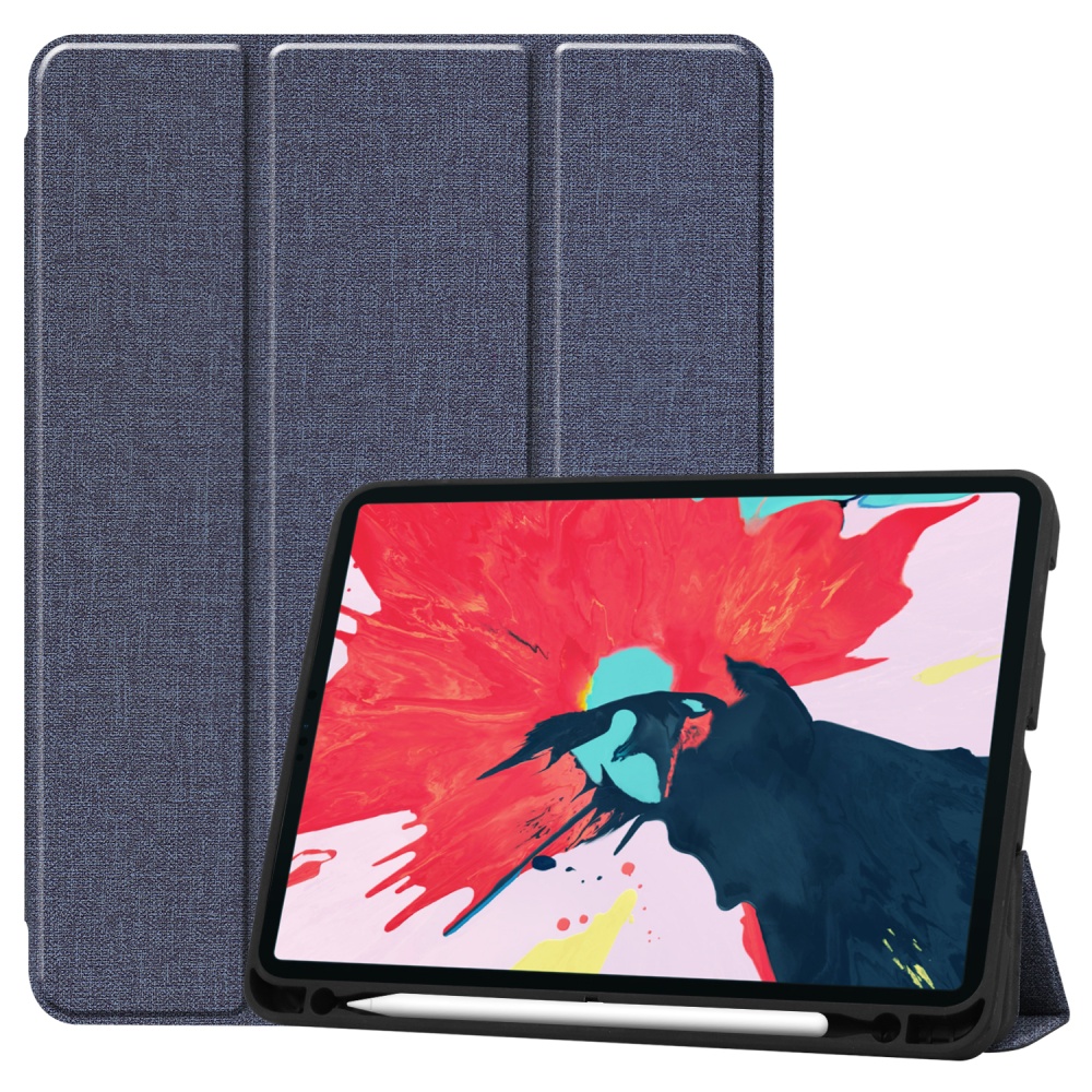 11 inch Foldable TPU Protective Shell Tablet Cover Case Shatter-resistant with Pen Slot for iPadPro blue - Image 2