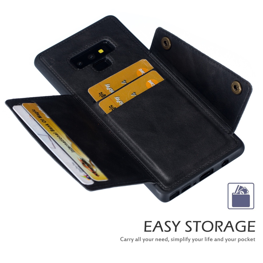 For Samsung NOTE 9 Phone Case Protective Back Cover with Card Holder Bracket black_Samsung - Image 2