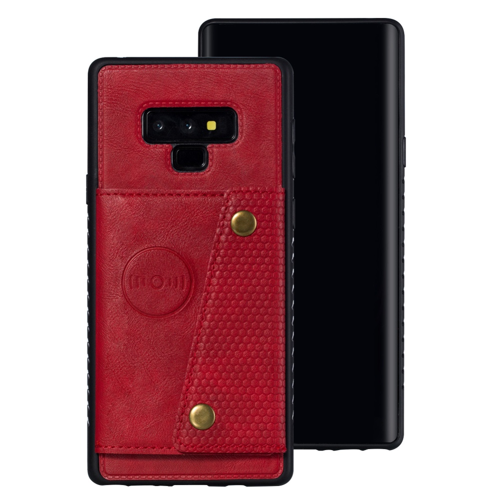 For Samsung NOTE 9 Phone Case Protective Back Cover with Card Holder Bracket red_Samsung - Image 2