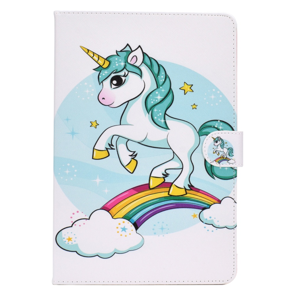 Universal 10Inches Laptop Protective Case with Front Snap Cute Cartoon Color Painted PU Cover single horned horse - Image 2