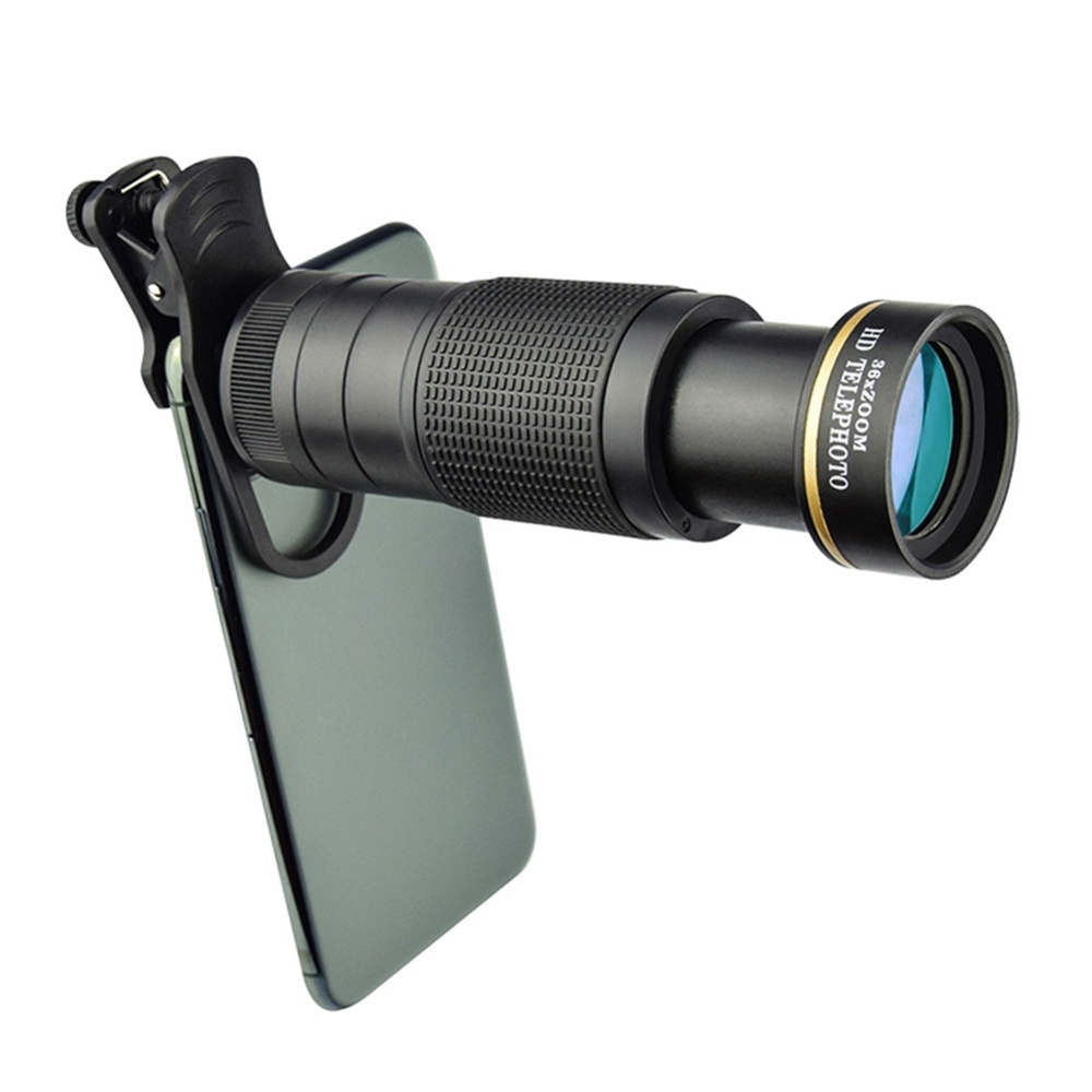 36x Mobile Phone Telephoto Lens For Concert Fishing Hd Live Smartphone External Camera Package A (Gold) - Image 2