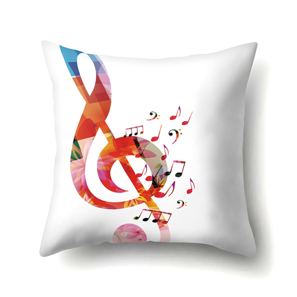 Square Music Note Pillowcase Cushion Throw Pillow Cover Printed Living Room Sofa Case 45*45cm CCA416(1)