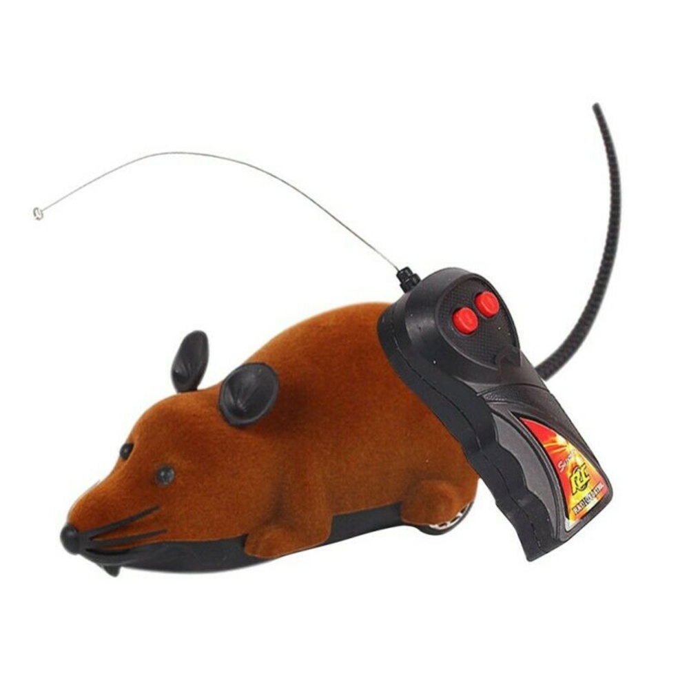 Remote Control Mouse Rat Wireless Pet Cat Dog Play Interactive Toy brown_15 * 13 10