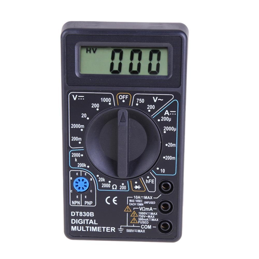 Digital LCD Voltmeter Ammeter Ohmmeter Multimeter Volt AC/DC Meter Tester black - Image 2