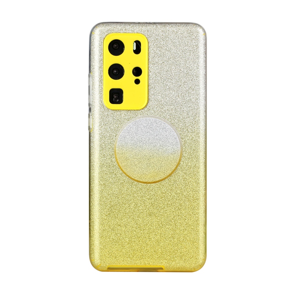 for HUAWEI P20 LITE/P30 LITE/P40 LITE/Nova6SE/Nova 7i Phone Case Gradient Color Glitter Powder Cover with Airbag Bracket yellow - Image 2