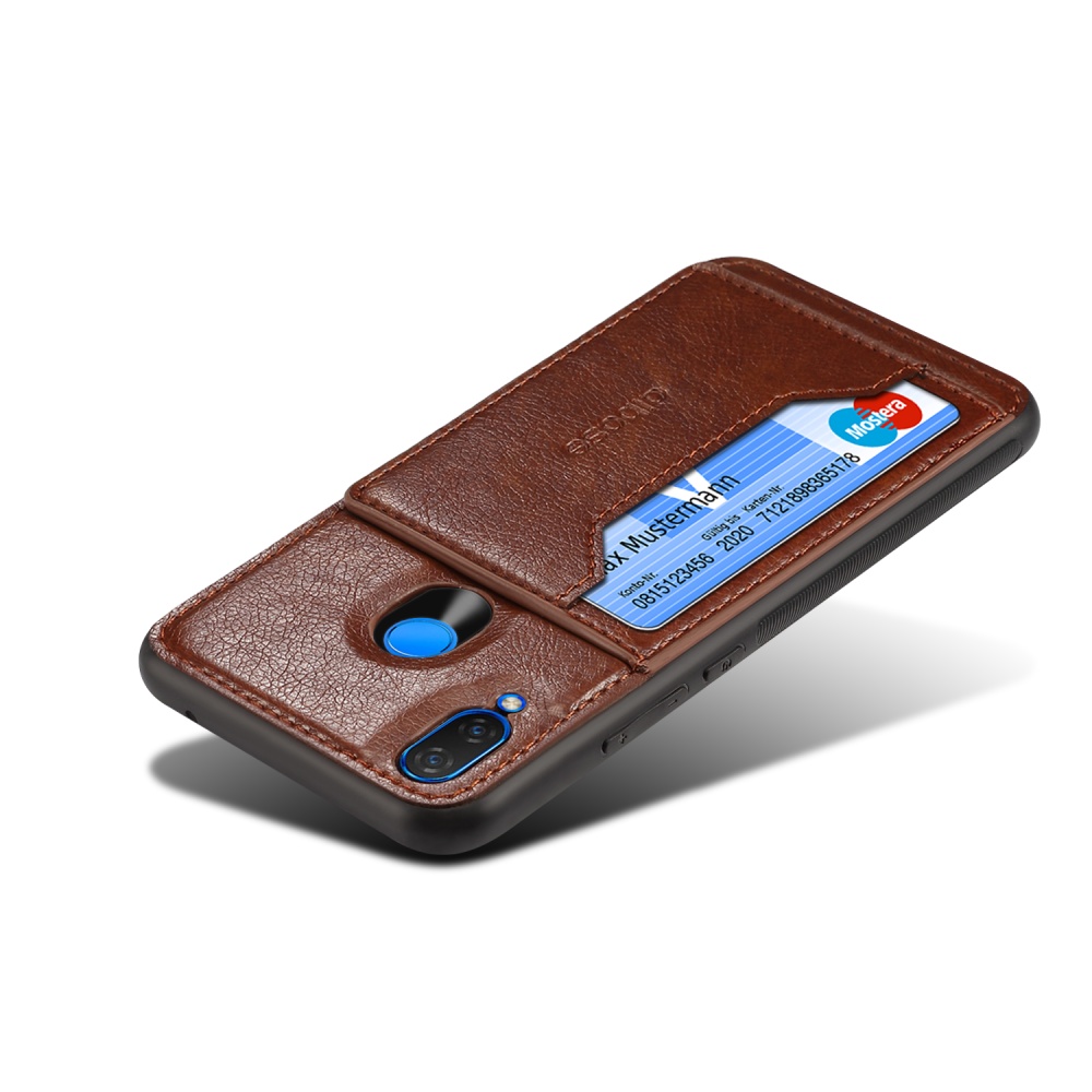 For HUAWEI Nova 3i 2 in 1 Retro PU Leather Wallet Stand Non-slip Shockproof Cell Phone Case coffee - Image 2