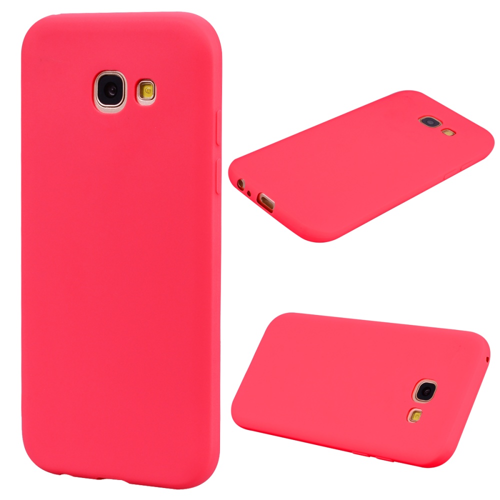 for Samsung A5 2017 Cute Candy Color Matte TPU Anti-scratch Non-slip Protective Cover Back Case red - Image 2