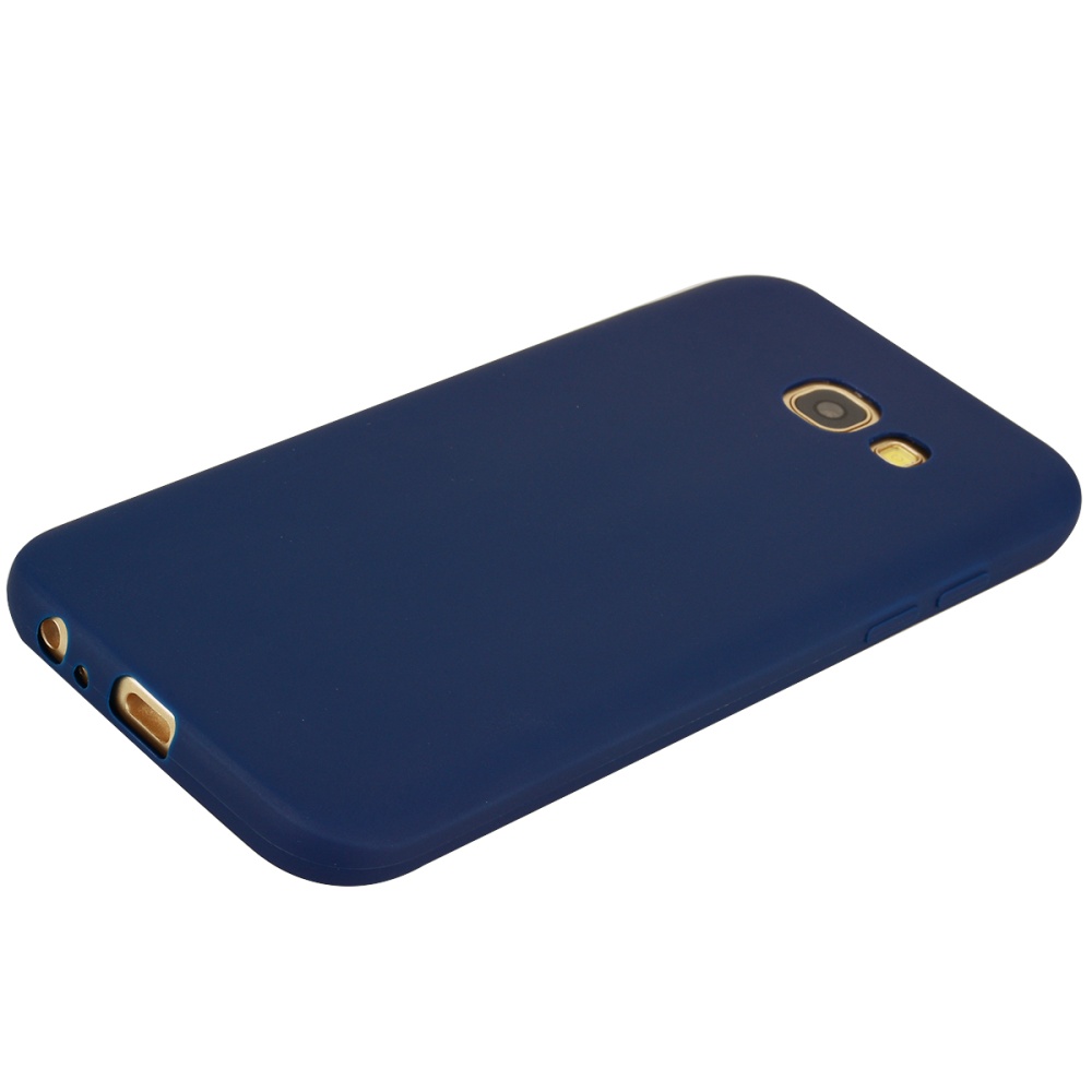 for Samsung A5 2017 Cute Candy Color Matte TPU Anti-scratch Non-slip Protective Cover Back Case Navy - Image 2