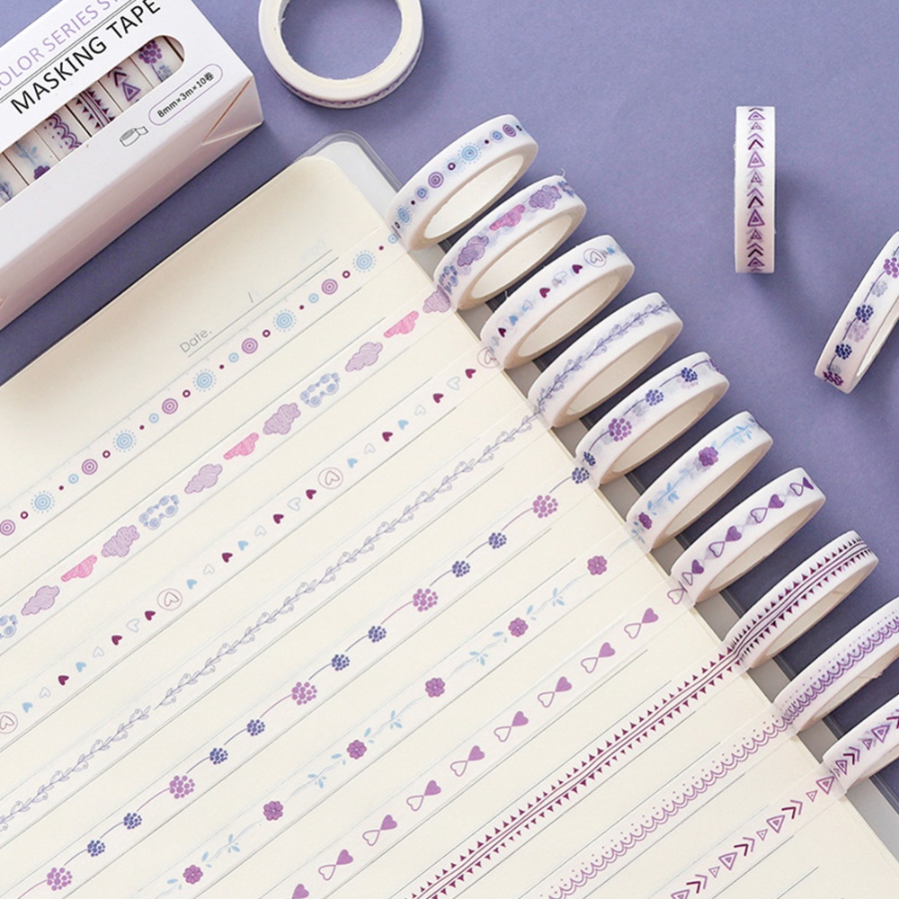 8MM DIY Sticker Type Dividing Line Diary Planner Scrapbook Label Masking Tape 2#