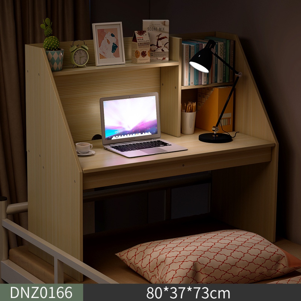 Wooden Computer Table Space Save Hidden Flip Storage Desk for Bed Study black - Image 3