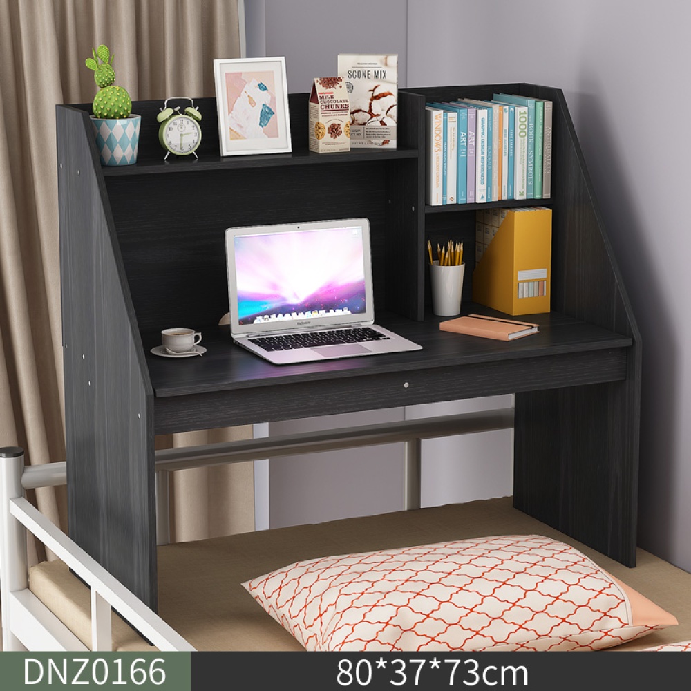 Wooden Computer Table Space Save Hidden Flip Storage Desk for Bed Study Pink - Image 3