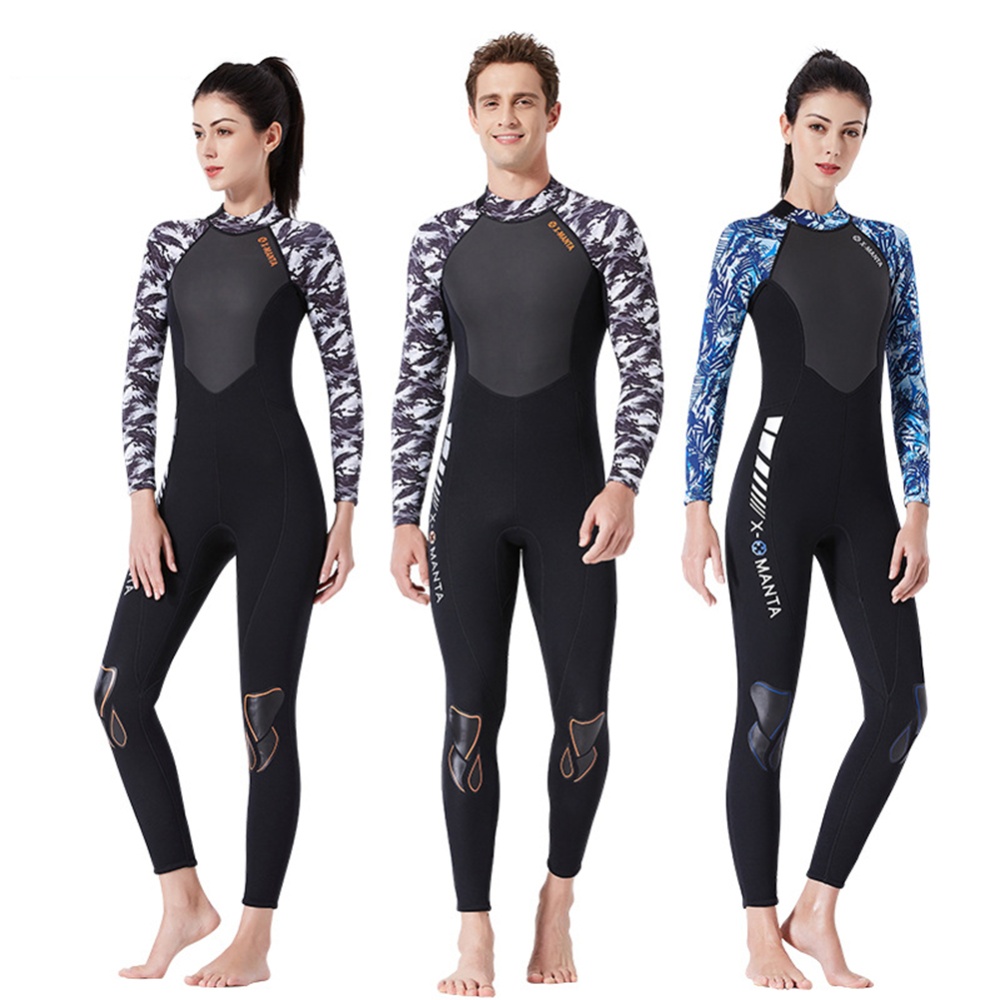 Diving Suit for Men 1.5MM Siamese Warm Jellyfish Sun Block Female Ourdoor Long Sleeve Swimwear female black/white_S - Image 2