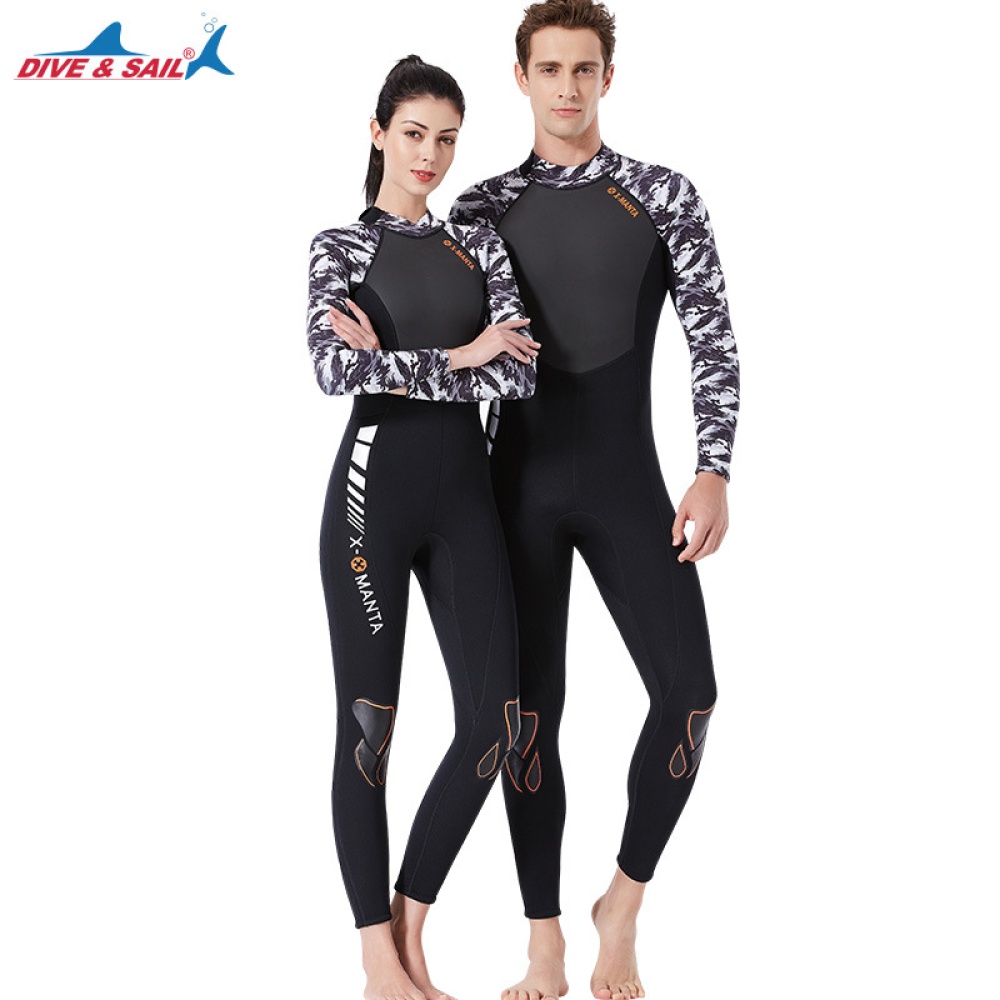 Diving Suit for Men 1.5MM Siamese Warm Jellyfish Sun Block Female Ourdoor Long Sleeve Swimwear female black/white_S - Image 3