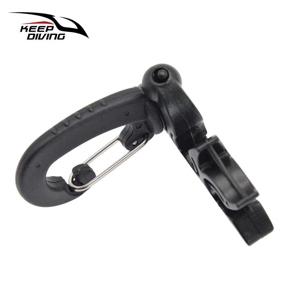 Regulator Double BCD Hose Holder with Clip Buckle Hook for Scuba Diving Snorkeling Fluorescent green - Image 2