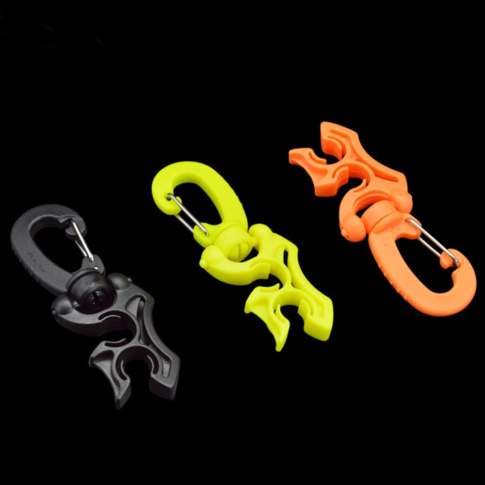 Regulator Double BCD Hose Holder with Clip Buckle Hook for Scuba Diving Snorkeling Fluorescent green - Image 3