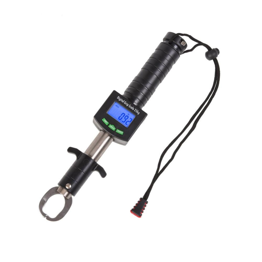 Fish Gripper 25Kg/55Lb Portable Electronic Control Lip Tackle Grabber Tool Fishing Grip Holder Stainless Weight Digital Scale Silver - Image 3