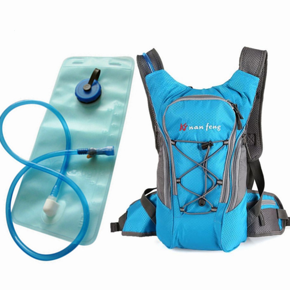 Riding Water Bag Backpack Bicycle 5L Sports Outdoor Cilmbing Travel Shoulders 2 liter water bag + backpack blue - Image 3