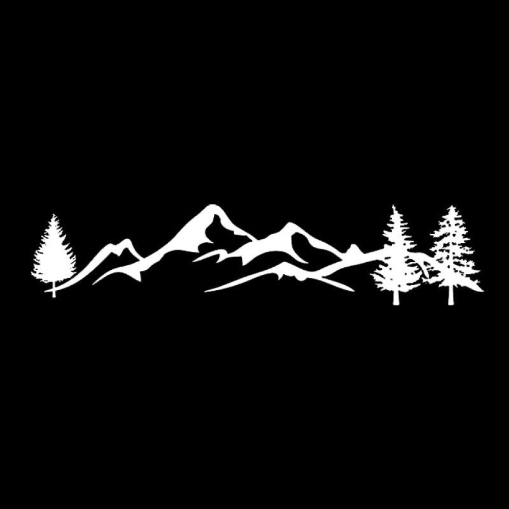 Mountain Tree Forest Graphic Vinyl Art Sticker for RV Decoration Silhouette Decals Camper Vehicle Window Door black - Image 3