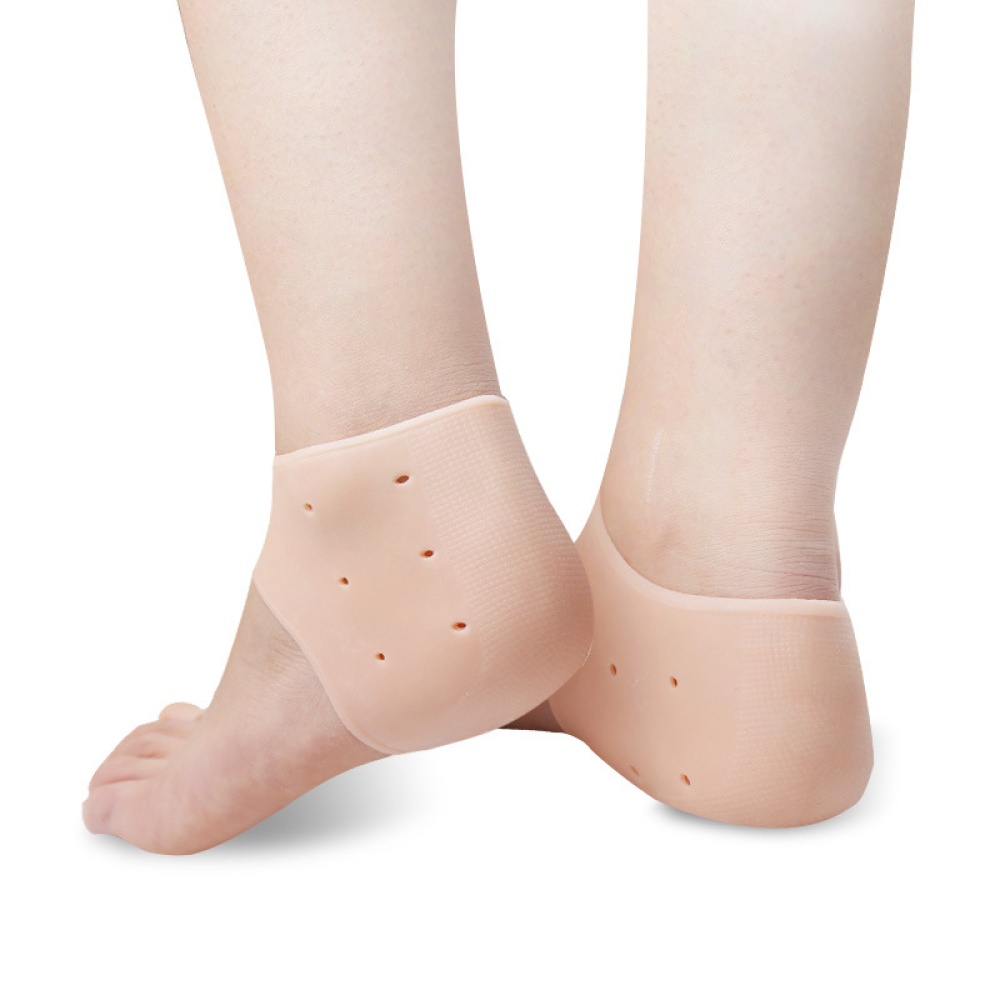 Moisturizing Silicone Heel Protective Socks with Breathable Holes Anti-shock Foot Protectors Cracked Skin Care Soft black_Free size - Image 3