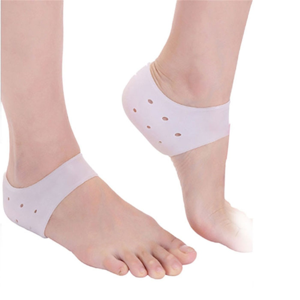 Moisturizing Silicone Heel Protective Socks with Breathable Holes Anti-shock Foot Protectors Cracked Skin Care Soft White_Free size - Image 2