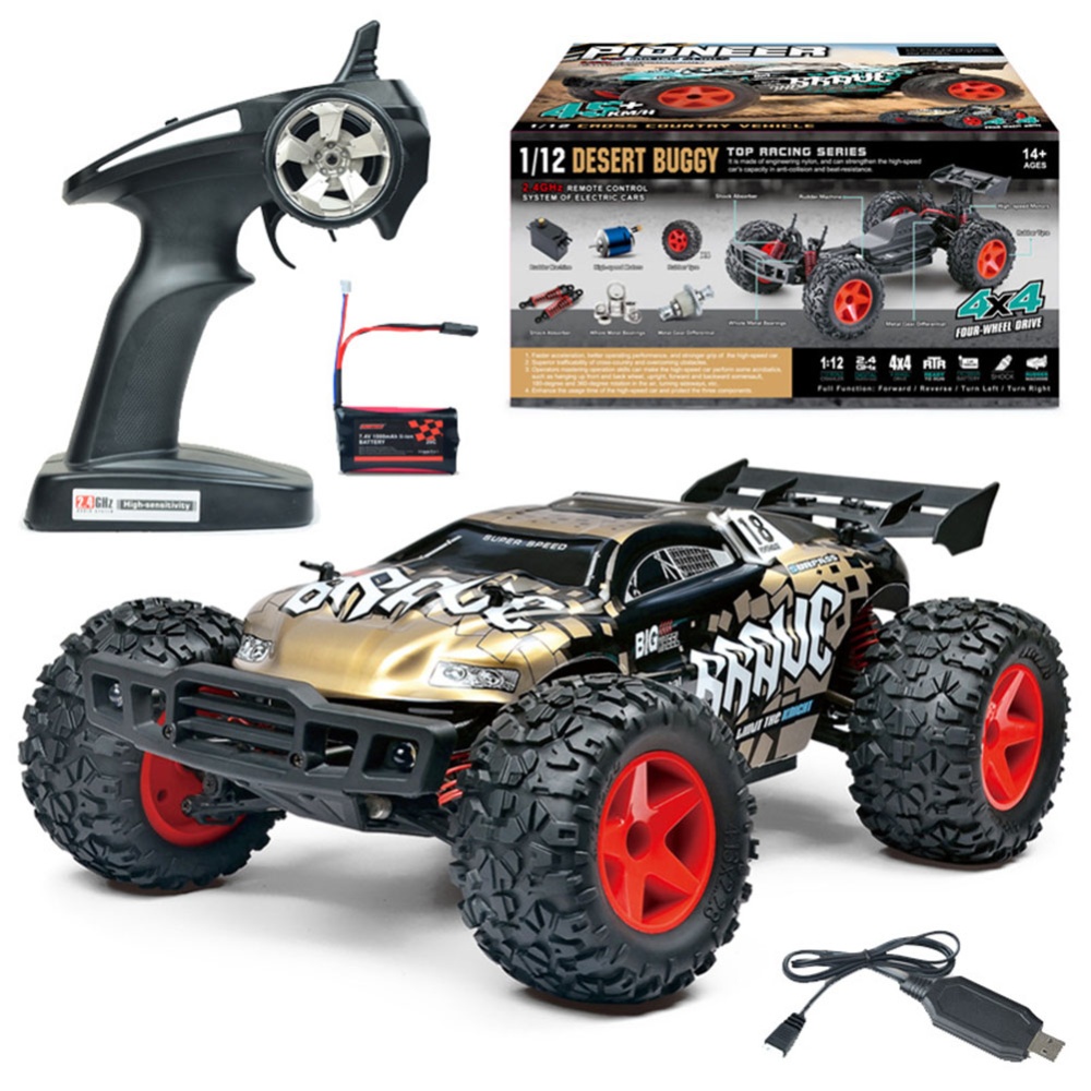 Remote Control Bg1508 Upgrade Four-Wheel Drive Charging Wireless Drift Racing 1:12 Modeling Car Toy Golden_1:12 - Image 3