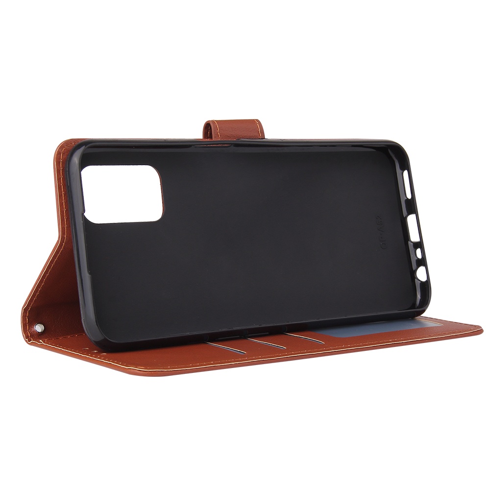 For OPPO A52/A72/A92 PU Leather Protective Phone Case with 3 Cards Slots Bracket brown - Image 3