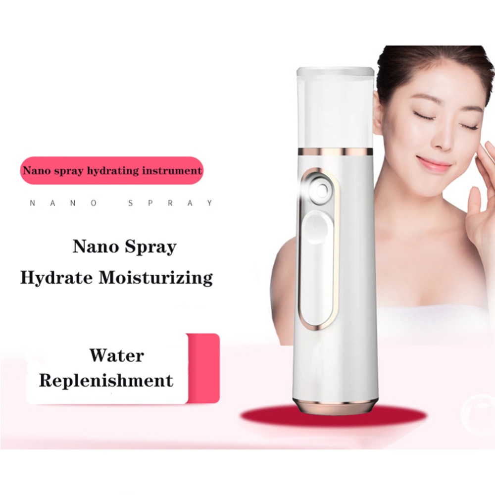 Mini Portable Facial Sprayer Hydration Instrument Handheld Steamer Beauty Moisturizing Humidifier dark green - Image 2