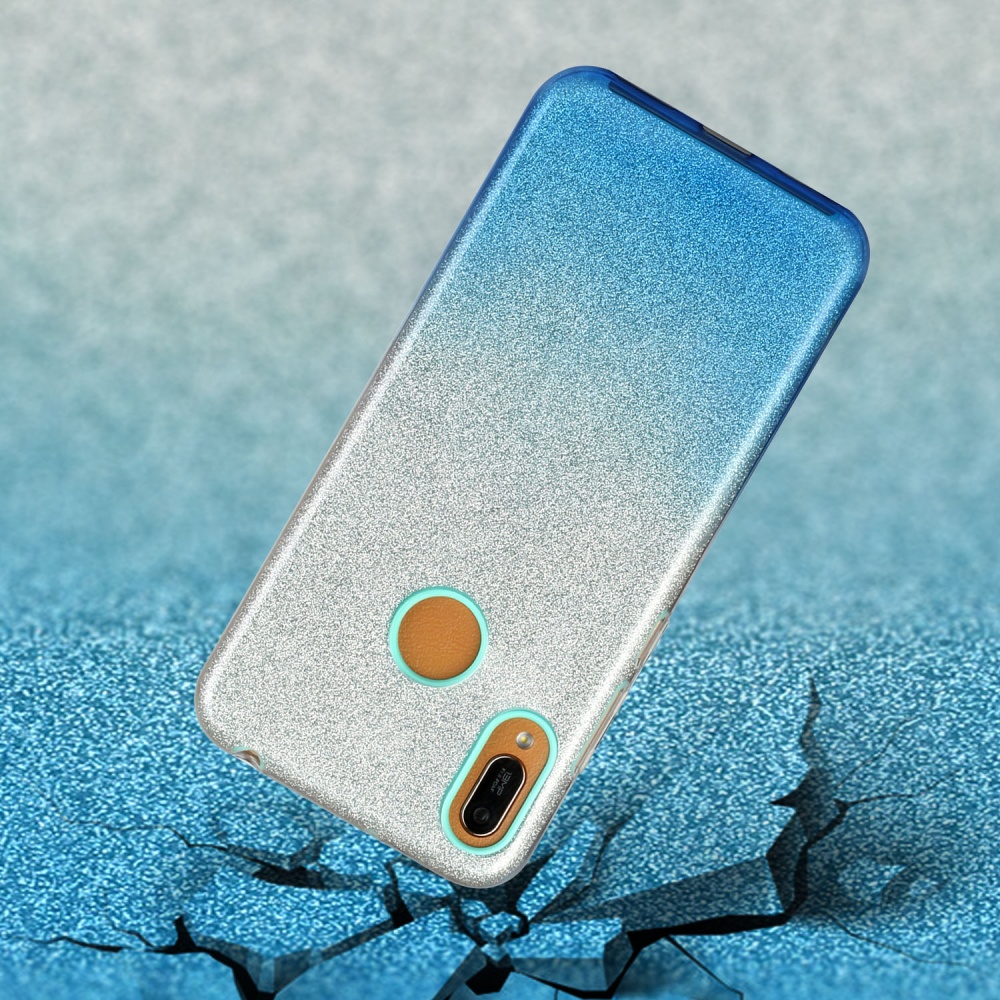 For OPPO F9/F9 Pro/A7X/F11 Pro/A8/A31 Phone Case Gradient Color Glitter Powder Cover with Airbag Bracket blue - Image 3