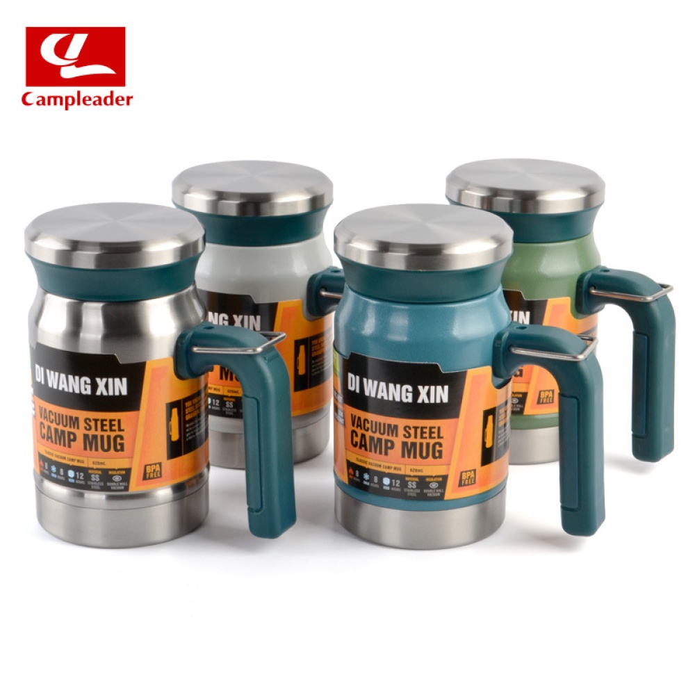 Outdoors Stainless Steel Vacuum Cup Tea Office Double Layers Filter Mug with Handle ArmyGreen - Image 3