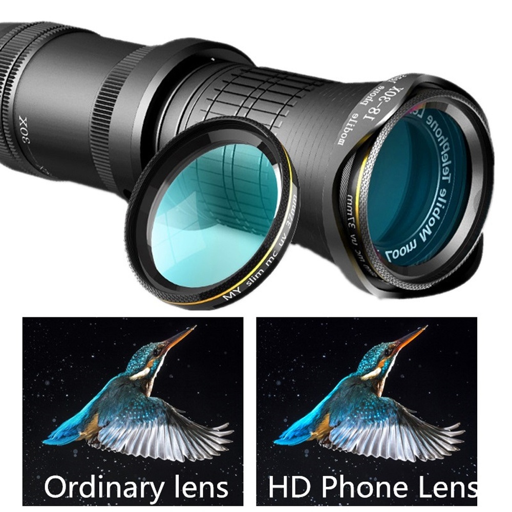 18-30X Zoom HD Mobile Phone Lens Dual Focus No Black Edge Telephoto Telescope black - Image 3