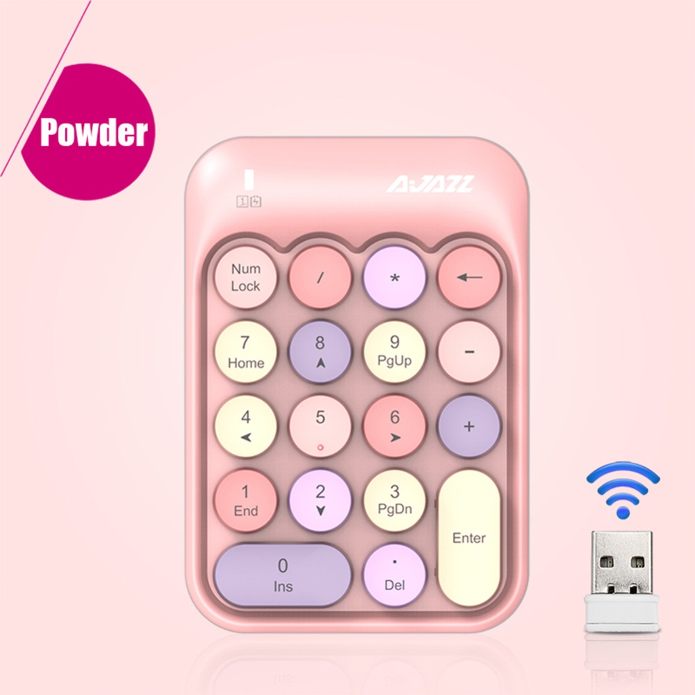 Ak18 2.4G Wireless Numeric Keypad 18 Keys Mini Portable Chocolate Keycap Computer Digital Keyboard pink - Image 2