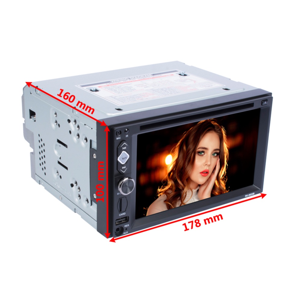 Car Multimedia Player 6.2 Inch DVD inch Double Spindle Universal black - Image 3