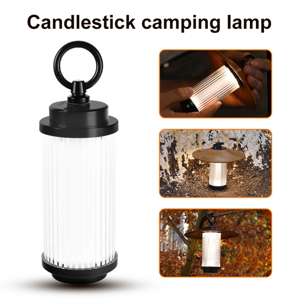 Outdoor Portable Led Camping Lantern Usb Type-c Rechargeable Multi-function Flashlight Emergency Light Black N Pole - Image 2