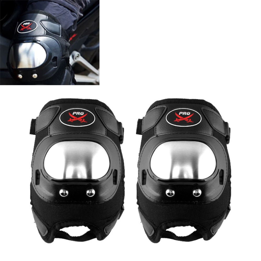 2pcs Motorcycle Kneepads Stainless Steel Knee Pads Protective Guards Roller Skating Gear Black knee pads - Image 3