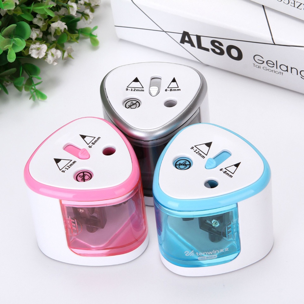 Automatic Pencil Sharpener Electric Switch Stationery for Home Office School English version-pink - Image 2