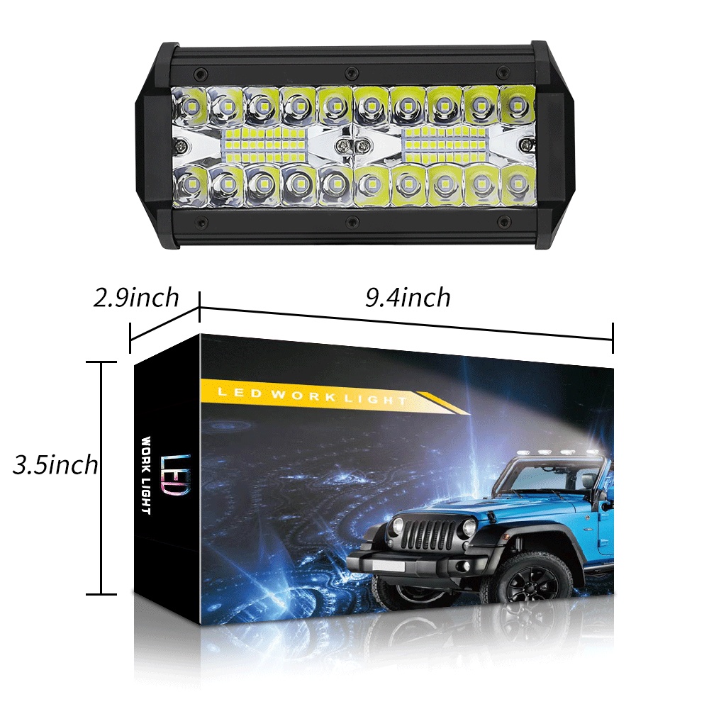 7 Inch 120W Combo Led Light Bars Spot Flood Beam 4x4 12V 24V 4WD Barra LED Headlight For Auto Boats SUV ATV White light - Image 2